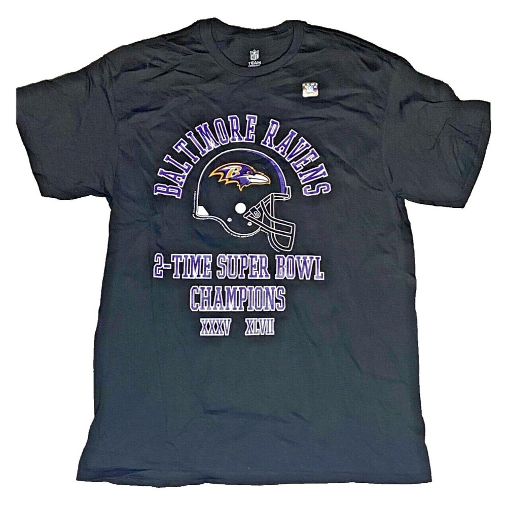 Baltimore Ravens 2X Super Bowl Champions NFL Team Apparel Mens Tee Shirt 2XL